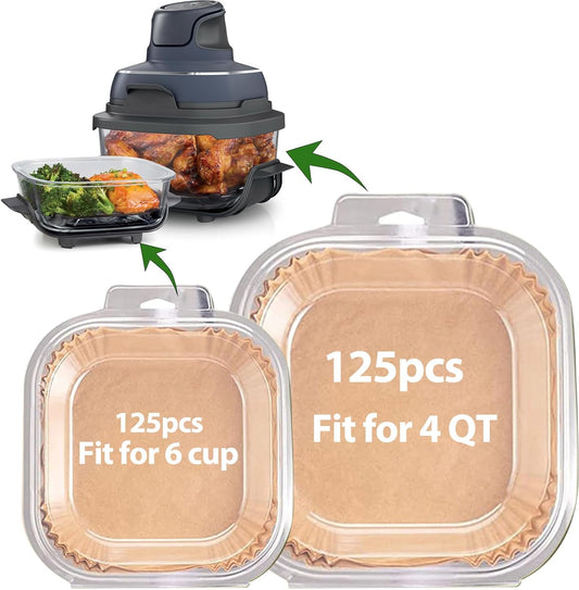 Air Fryer Liners for Ninja Crispi, Disposable 125 + 125 Pcs
